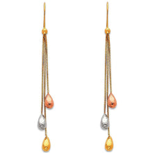 Load image into Gallery viewer, 14K Tri Color Gold Hanging Earrings