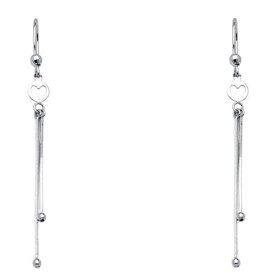 14K White Gold Hanging Earrings