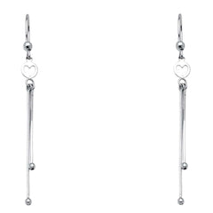 14K White Gold Hanging Earrings