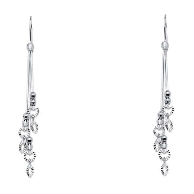 14K White Gold Hanging Earrings