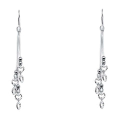 14K White Gold Hanging Earrings
