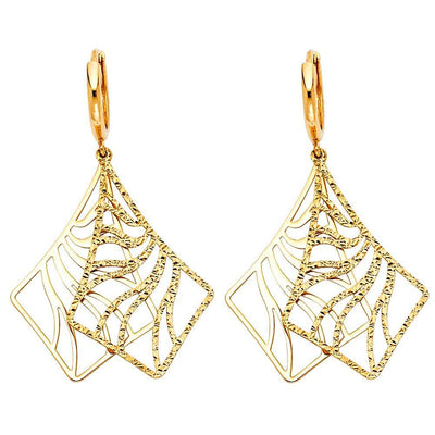 14K Yellow Gold Hanging Earrings