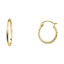 Load image into Gallery viewer, 14K Yellow Gold 1.5mm Square Tube DC Hoop Earrings