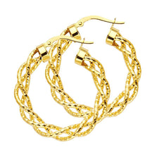 Load image into Gallery viewer, 14K Yellow Gold 3mm Twisted Hoop Earrings