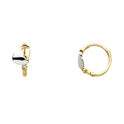 14K Tri Color DC Stamp Hoop Earrings