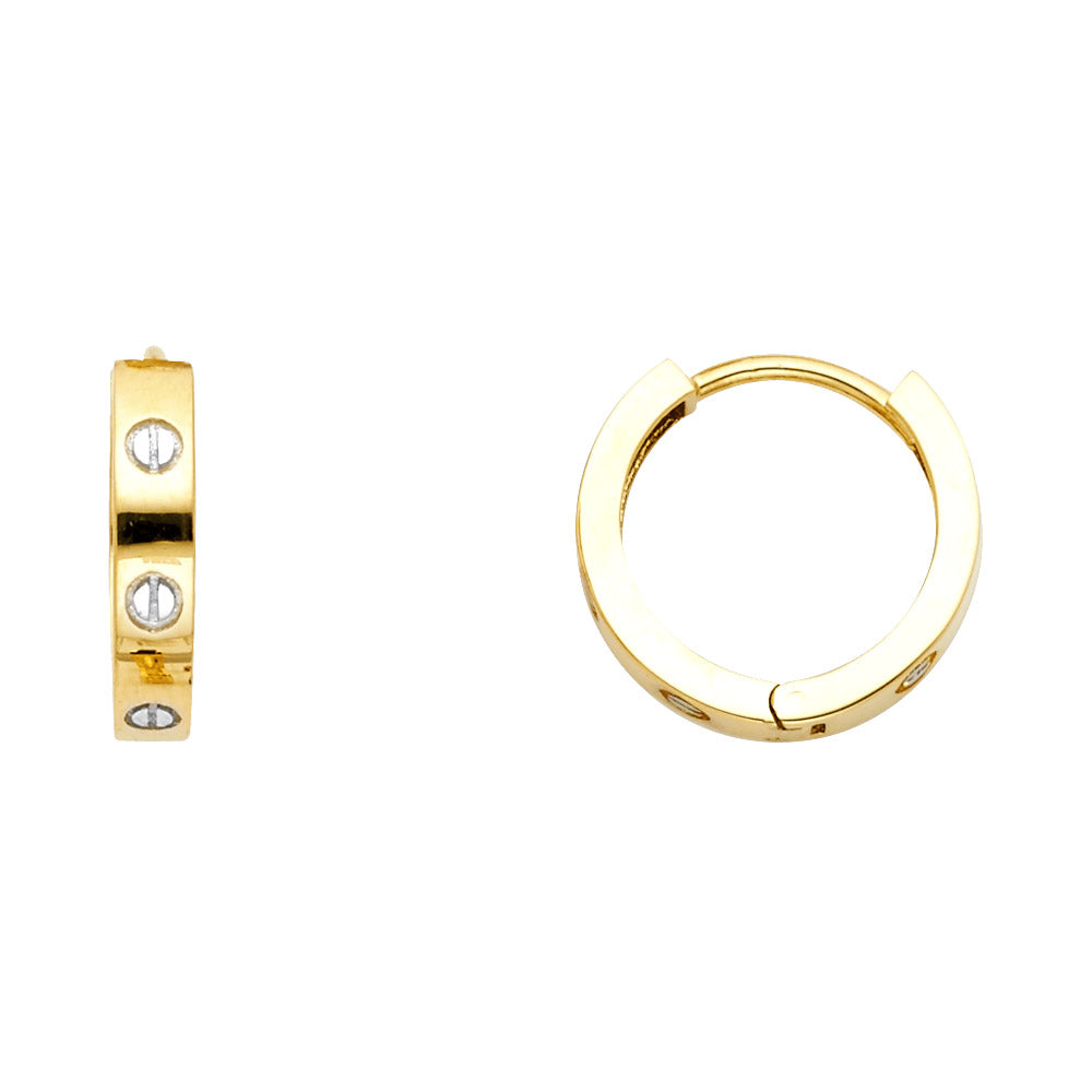 14K ROUND HUGGIES Earring 2grams