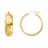 14K Yellow Gold 6mm Hollow Hoop Earrings