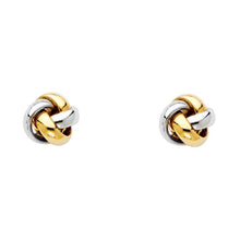 Load image into Gallery viewer, 14K Two Tone Gold 8mm Love Nut Earrings