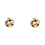 14K Two Tone Gold 8mm Love Nut Earrings