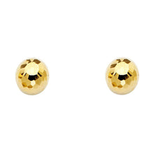 Load image into Gallery viewer, 14K Yellow Gold 7mm Disco Ball Earrings With Push Back