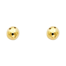 Load image into Gallery viewer, 14K Yellow Gold 5mm Disco Ball Earrings With Push Back