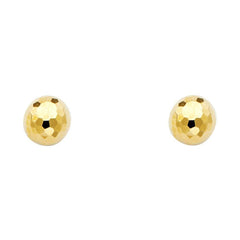 14K Yellow Gold 5mm Disco Ball Earrings With Push Back