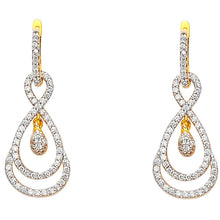 Load image into Gallery viewer, 14K Yellow Gold CZ Infinity Hanging Earrings