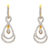 14K Yellow Gold CZ Infinity Hanging Earrings