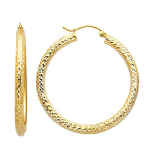Load image into Gallery viewer, 14K Yellow Gold 3mm DC Hoop Earrings