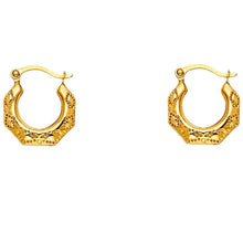 Load image into Gallery viewer, 14k Yellow Gold 13mm Polished Filigree Hoop Earrings