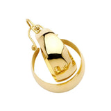14K Yellow Gold Plain Graduated Hoop Earrings