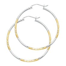 Load image into Gallery viewer, 14K Two Tone Gold DC Hoop Earrings