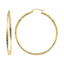 Load image into Gallery viewer, 14K Yellow Gold Full DC Hollow Square Tube Hoop Earrings