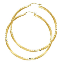Load image into Gallery viewer, 14K Yellow Gold 2.6mm DC Satin Hoop Earrings