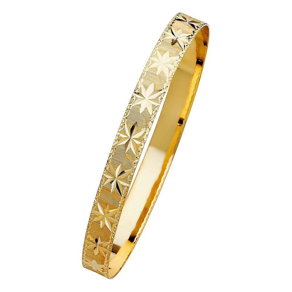 14K Yellow Gold 8mm Solid Bangle