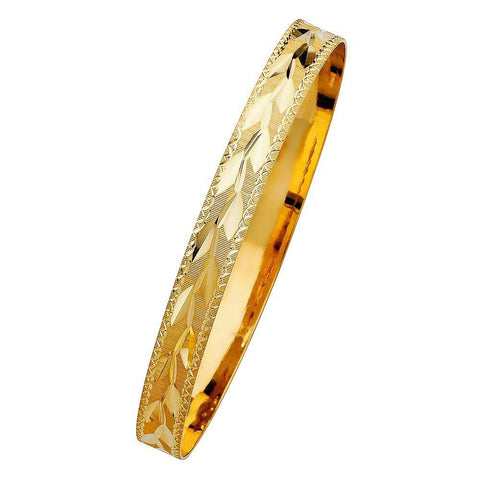 14K Yellow Gold 8mm Solid Bangle