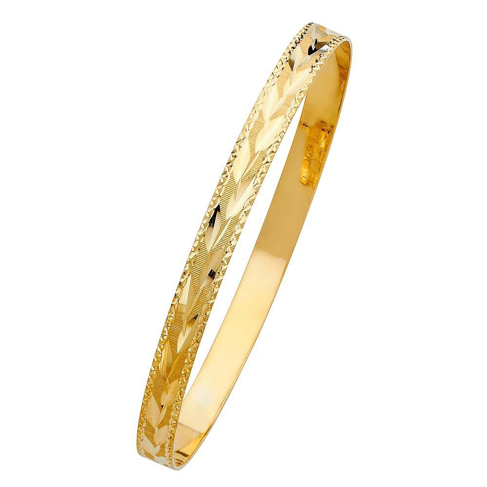 14K Yellow Gold 6mm Solid Bangle