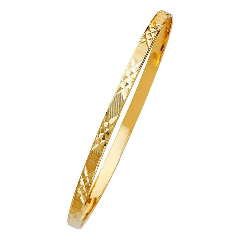 14K Yellow Gold 4mm Solid Bangle