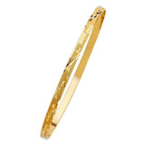 14K Yellow Gold 4mm Solid Bangle