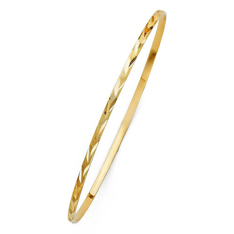 14K Yellow Gold 2mm Solid Bangle