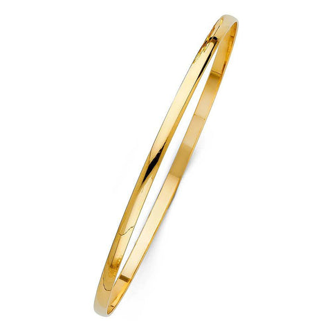 14K Yellow Gold 3mm Solid Bangle