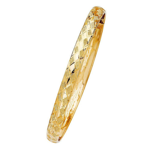 14K Yellow Gold 7mm Flexible Bangle