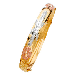 14K Tricolor ADJUSTABLE BANGLE