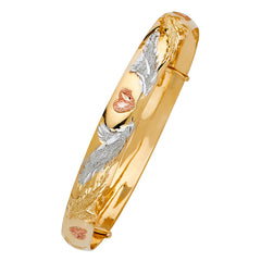14K Tricolor ADJUSTABLE BANGLE