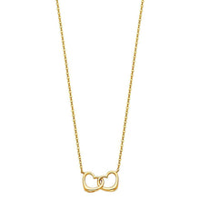 Load image into Gallery viewer, 14K Yellow Interlocking Double Hearts Necklace