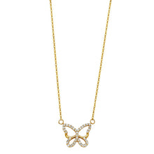Load image into Gallery viewer, 14K Yellow Pave CZ Open Necklace