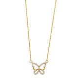 14K Yellow Pave CZ Open Necklace