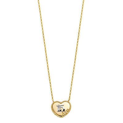 14K TwoTone Sweet 15 Necklace