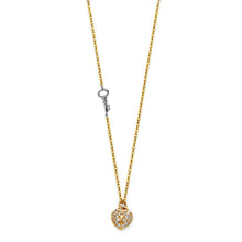 Load image into Gallery viewer, 14K TwoTone Micro Pave CZ Necklace