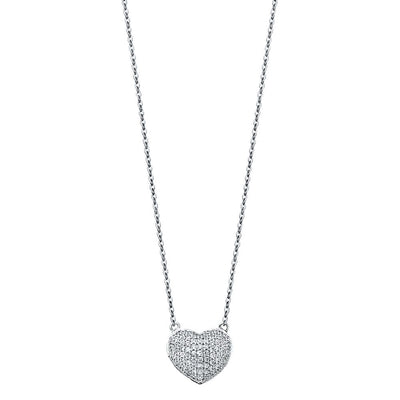 14K White Micro Pave CZ Necklace