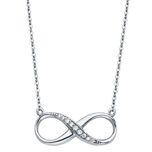 Load image into Gallery viewer, 14K White Infinity CZ Necklace
