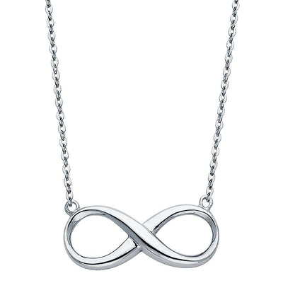 14K White Infinity Necklace