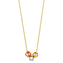 Load image into Gallery viewer, 14K Tricolor Perforated Ball Necklace