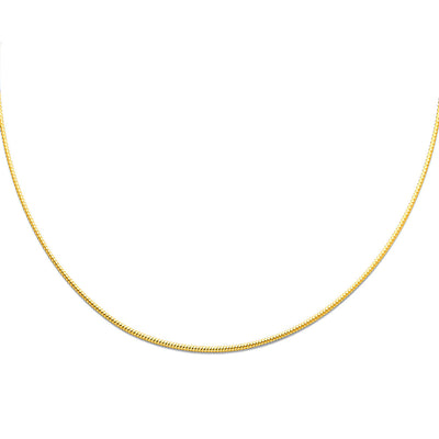 14K Yellow 1mm Sparkle Omega Necklace