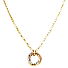 Load image into Gallery viewer, 14K Tricolor Round Hanging Necklace