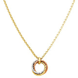 14K Tricolor Round Hanging Necklace