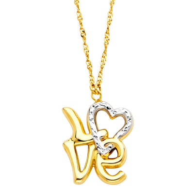 14K TwoTone Love Necklace