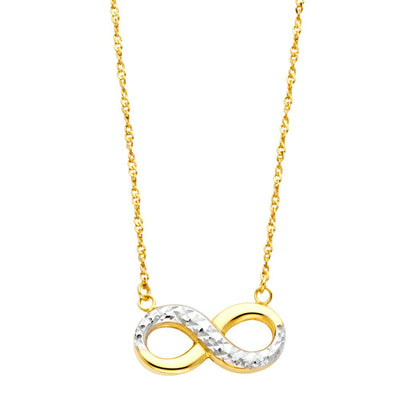 14K TwoTone Infinity Necklace
