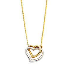 Load image into Gallery viewer, 14K TwoTone Double Heart Necklace