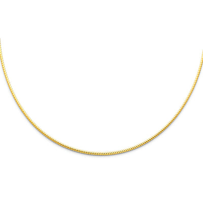 14K Yellow 1.5mm Sparkle Omega Necklace